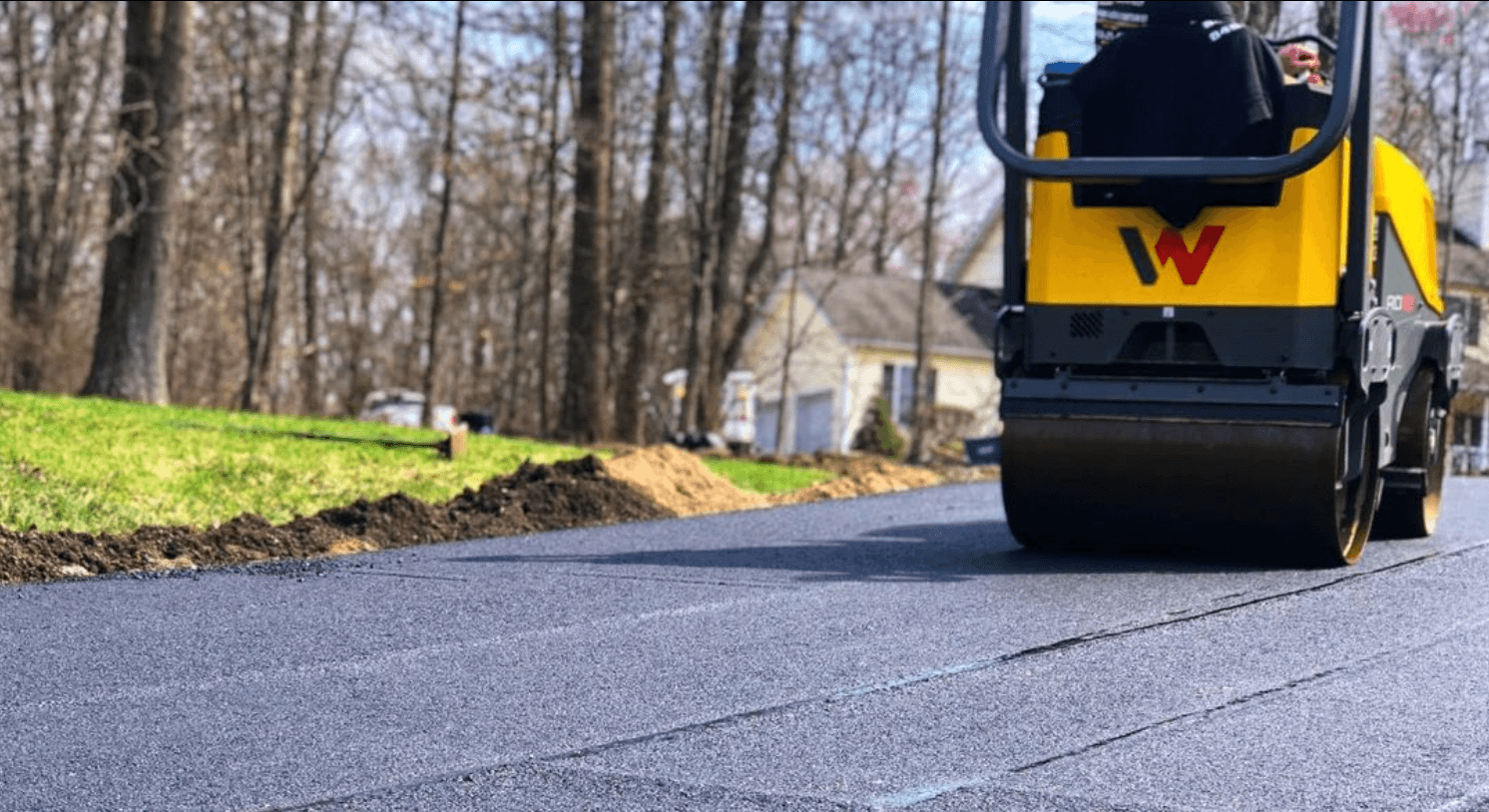 freshly sealed asphalt